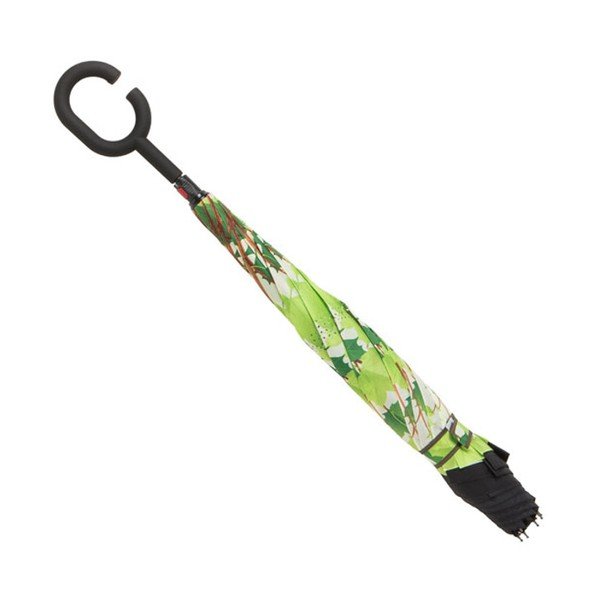 Zeleno-černý deštník Ambiance Leaves, ⌀ 105 cm-image-1