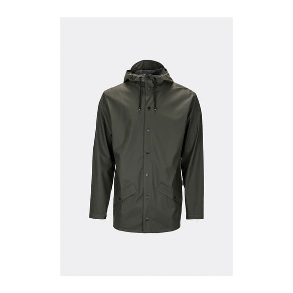 Tmavě zelená unisex bunda s vysokou voděodolností Rains Jacket, velikost L / XL