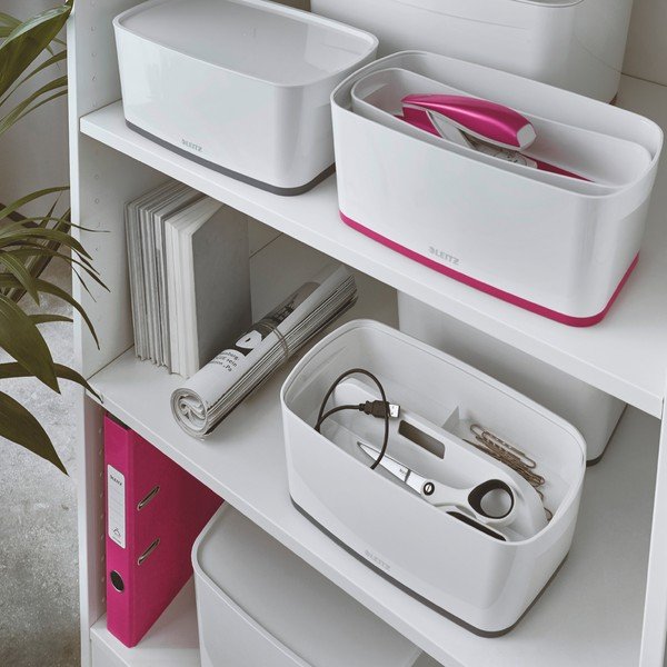 Valge ja roosa kaanega hoiukarp Office, maht 5 l MyBox - Leitz-image-1