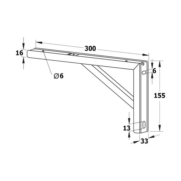 Hõbedane terasest tööpinna tugi  30x4 cm – Sapho-image-1