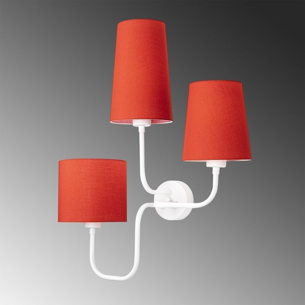 Bílé kovové nástěnné svítidlo s červenými stínidly Opviq lights Eleni-image-4