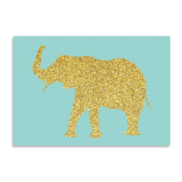 Plakát Americanflat Glitter Elephant, 30 x 42 cm