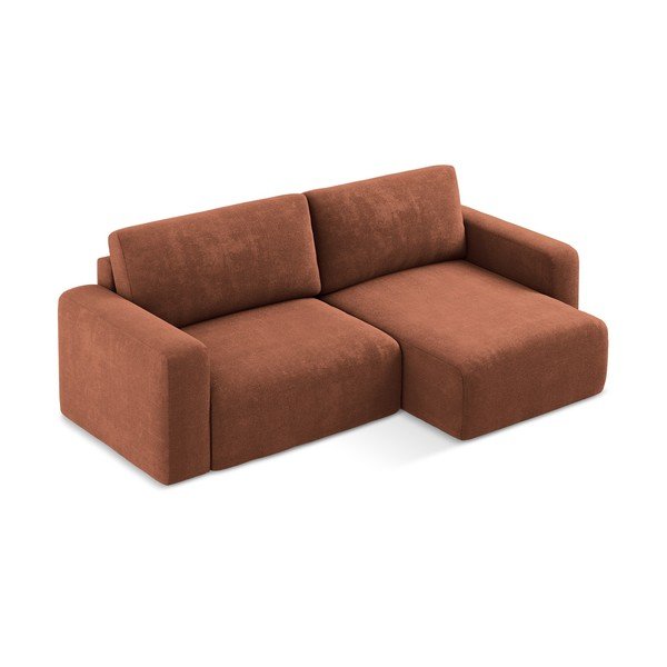 Šenilldiivanvoodi/panipaigaga nurgadiivan terrakota värvi (parem nurk/diivanvoodiga) Kona - Makamii-image-2