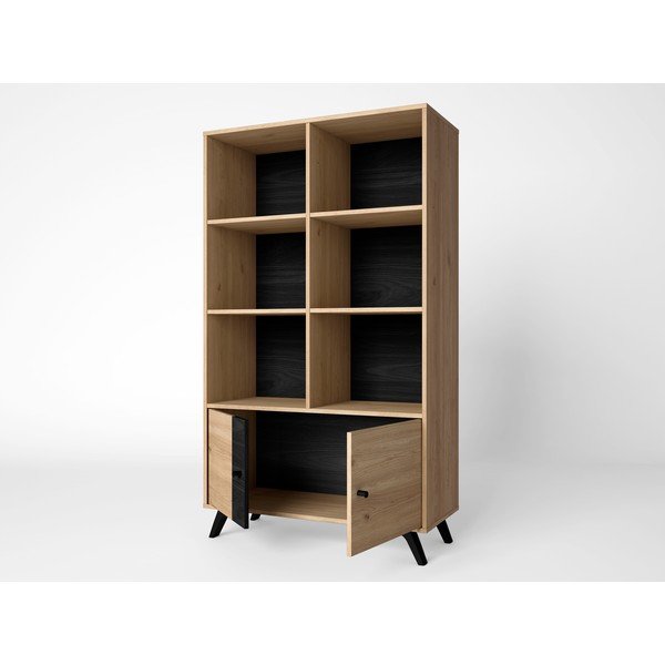 Must raamaturiiul tammepuust 92x160 cm Natura - Marckeric-image-1