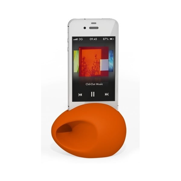 Stojan a zesilovač iEgg na iPhone 4/4S, oranžový