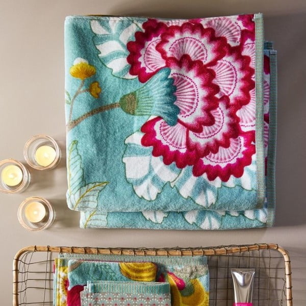 Modrý ručník Pip Studio Floral Fantasy, 55 x 100 cm