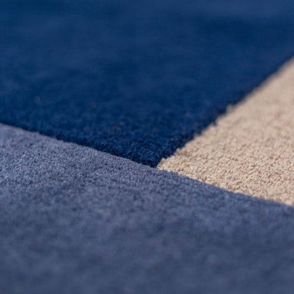 Sinine käsitsi kootud villane ümmargune vaip ø 150 cm Mia Segment - Flair Rugs-image-4