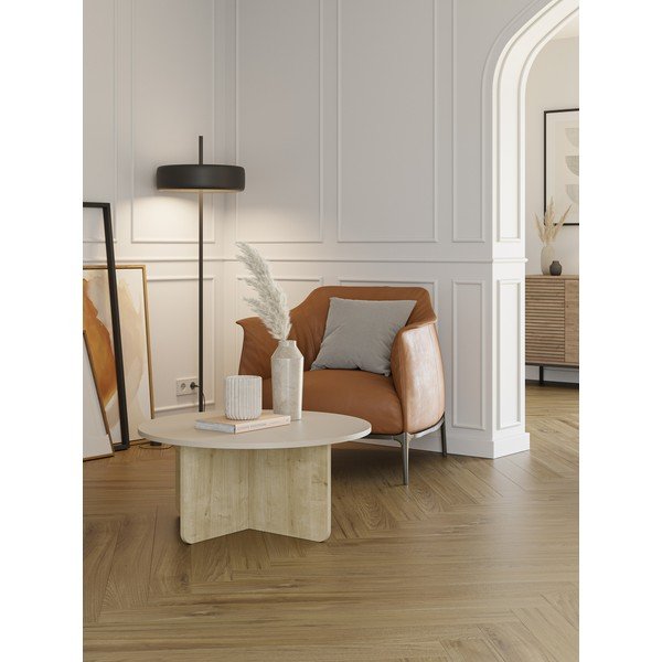 Kreem ümmargune diivanilaud ø 80 cm Hillary - Marckeric-image-1