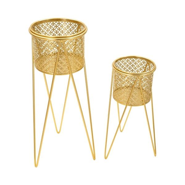 Metallist lillealused 2 tk komplektis ø 20 cm (kõrgus 46 cm) Nat - Mauro Ferretti-image-2