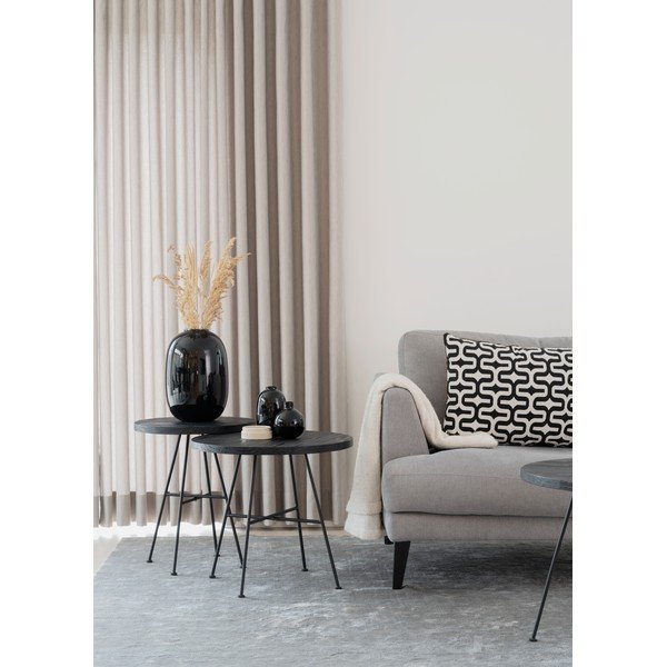 2 musta männi puidust laua komplekt, millel on männi puidust lauad Grafton - Rowico-image-1