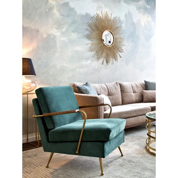 Kuldse metallist raamiga seinapeegel, ø 104 cm Ella - Westwing Collection-image-1