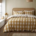 Kollane flanell voodipesu üheinimesevoodile 135x200 cm Gingham Check - Catherine Lansfield