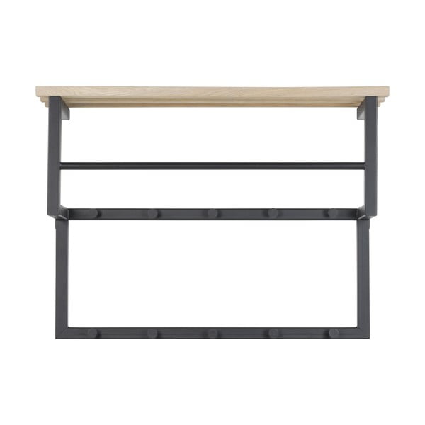 Must-puiduvärvi metallist seinanagi koos riiuliga Rizzoli - Spinder Design-image-2