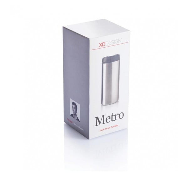 Termohrnek ve stříbrné barvě XD Design Metro, 300 ml-image-1