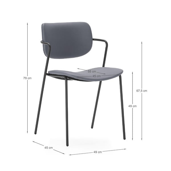 Tumehallid söögitoolid 2tk komplektis Maika - Marckeric-image-4