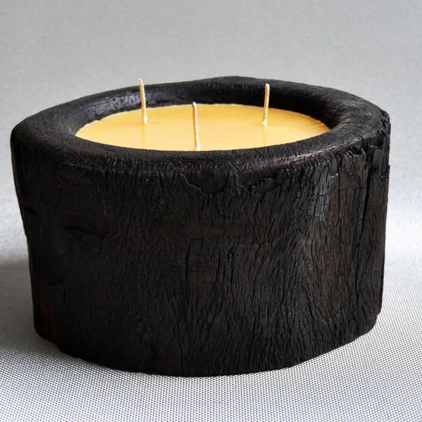Palmová svíčka Legno Ebony s vůní včelího medu, 100 hodin hoření
