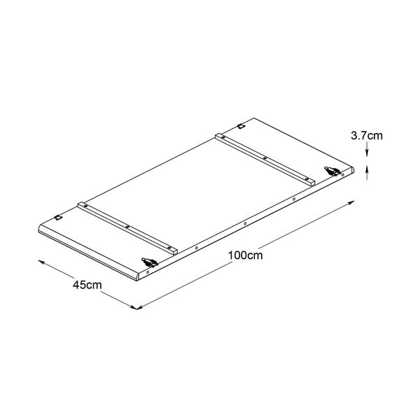 Täiendav tammepuust lauaplaat 45x100 cm Carno - Unique Furniture-image-1
