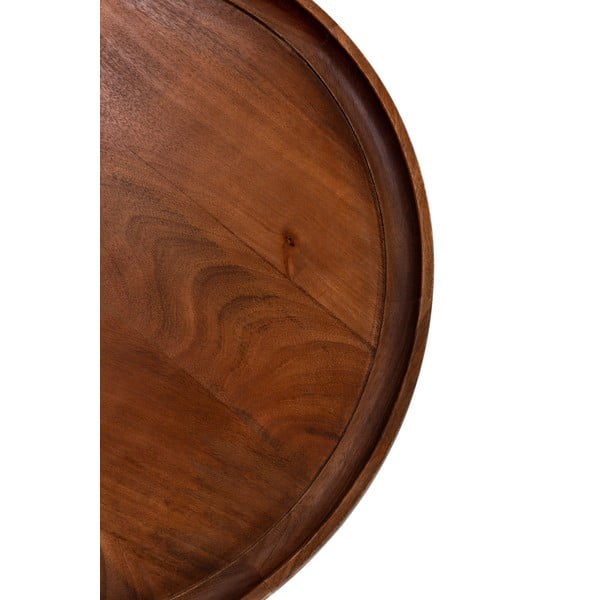 Tumepruun ümmargune mangopuidust diivanilaud ø 80 cm Rose - Marckeric-image-2