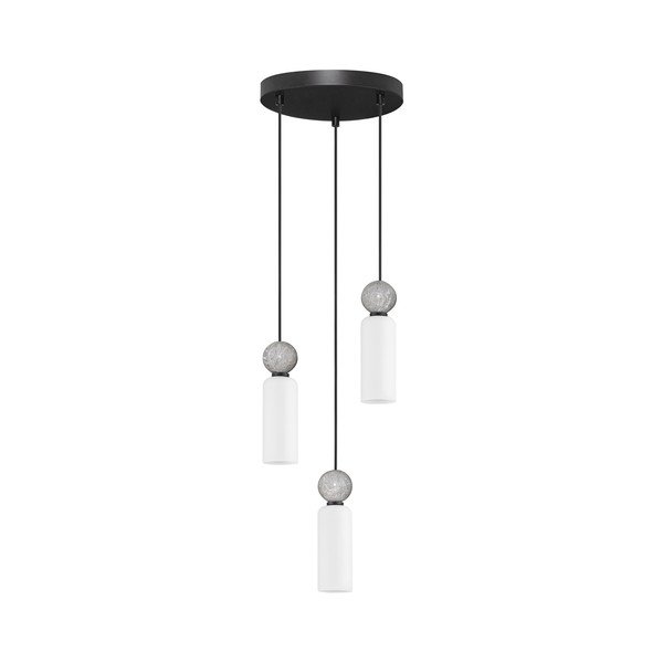 Matt must kivist ripplamp klaasist varjuga, ø 25 cm Filomena - Nova Luce