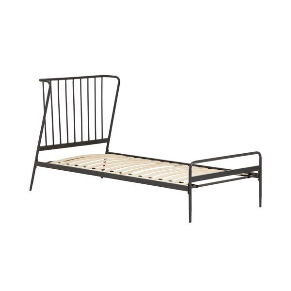 Must metallist voodi , 90 x 190 cm Narlu - Kave Home