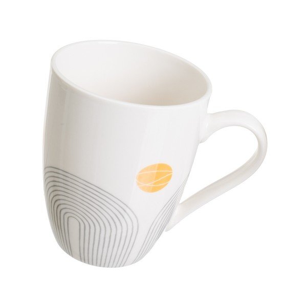 Valged kivikeraamikast tassid 4tk komplektis 350 ml Sunset - Casa Selección-image-2