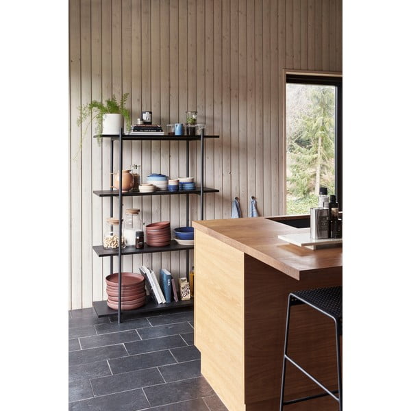 Mustast saarepuidust riiul 4 riiuliga Norm - Hübsch-image-1