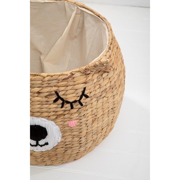 Laste mänguasjakorv vesihüatsindist naturaalses värvitoonis ø 49x40 cm Lidi Cat Face - Premier Housewares-image-1