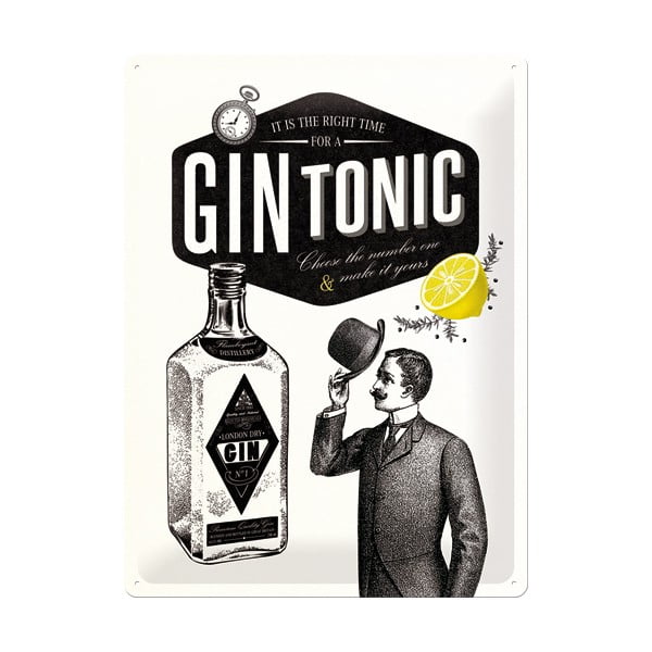 Plechová cedule Gin Tonic, 30x40 cm