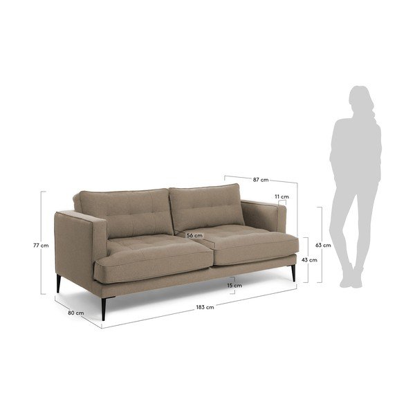 Helepruun diivan Vinny - Kave Home-image-4