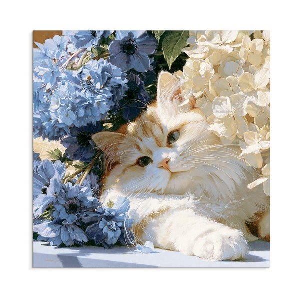 Trükitud pilt lõuendil 32x32 cm Floral Feline - Styler