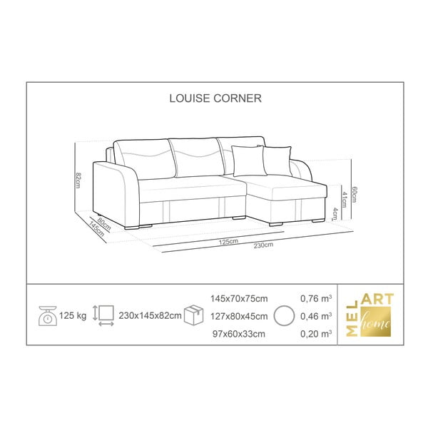 Béžová rohová rozkládací pohovka s úložným prostorem Melart Louise, levý roh-image-2