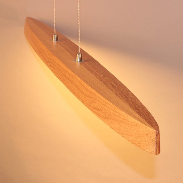 Hõbedane LED-rippvalgusti puidust varjuga Shine-wood - Fischer & Honsel-image-2