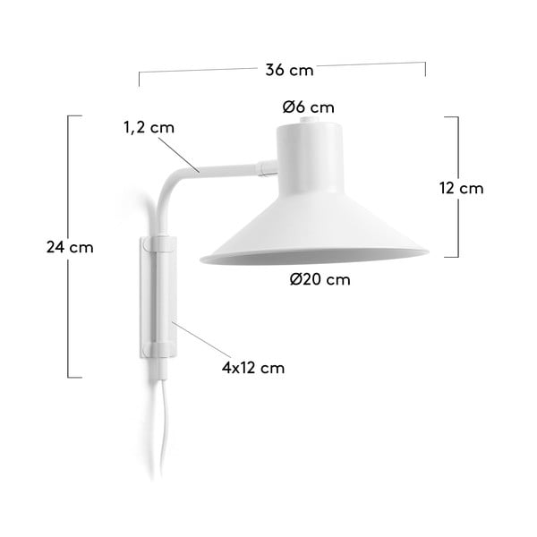 Valge seinalamp Aria - Kave Home-image-2