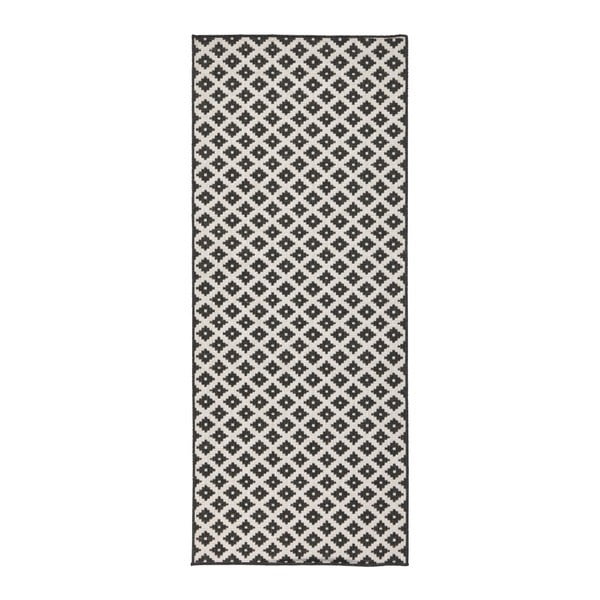 Černo-bílý vzorovaný oboustranný koberec Bougari, 80 x 150 cm