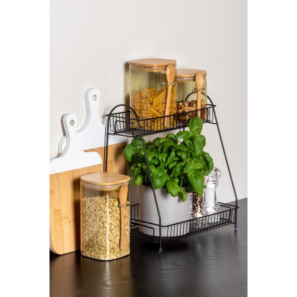 Must metallist köögiriiul 2 riiuliga Tidy - PT LIVING-image-1