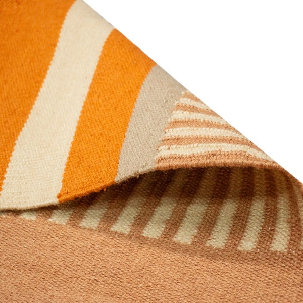 Beež-oranž kahepoolne õuevaip taaskasutatud plastikust , 80 x 180 cm Bella - Green Decore-image-4