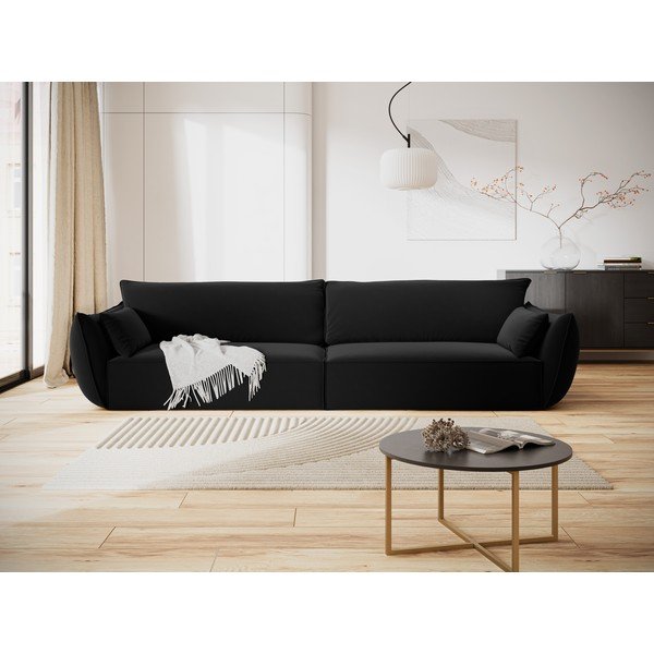 Must sametist diivan 248 cm Vanda - Mazzini Sofas-image-1