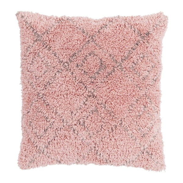 Růžový bavlněný polštář Ego Dekor Vintage Fluffy, 45 x 45 cm