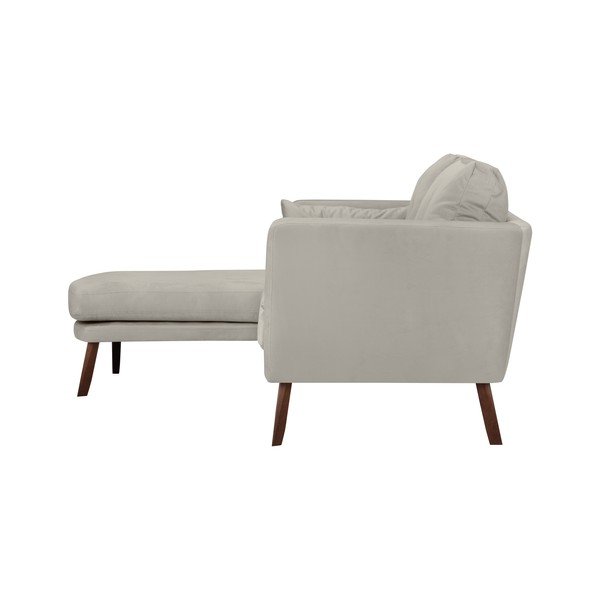 Světle béžová třímístná pohovka Mazzini Sofas Elena, s lenoškou na levém rohu-image-4