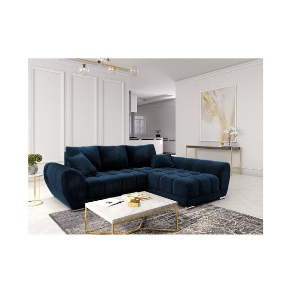 Kuninglikus sinises nurgas diivanvoodi sametpolsterdusega , paremas nurgas Nuage - Windsor & Co Sofas-image-1