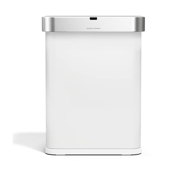 Mattvalge kontaktivaba terasest prügikast 58 l Sensor - simplehuman