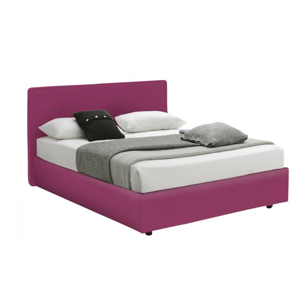 Fialová jednolůžková postel s úložným prostorem a matrací 13Casa Ninfea, 120 x 190 cm