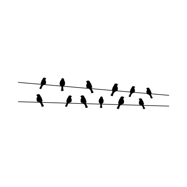 Samolepka Ambiance Birds on the Wire-image-1