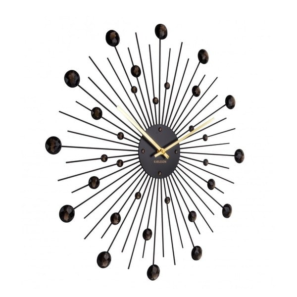 Mustadest kristallidest valmistatud seinakell Sunburst - Karlsson-image-2
