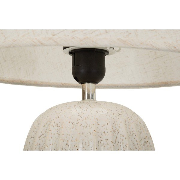 Kreemikas keraamiline laualamp tekstiilist varjuga (kõrgus 44 cm) Japandi - Mauro Ferretti-image-2