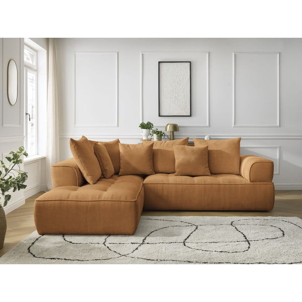 Šenill-nurgadiivan sinepikarva värvi (vasak nurk/L-kujuline) Whesley - Bobochic Paris-image-1