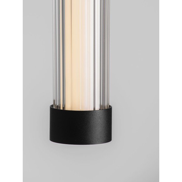 Mattmust alumiiniumist hämardatav LED-rippvalgusti klaasist varjuga, läbimõõduga 6,5 cm Glovia - Nova Luce-image-3