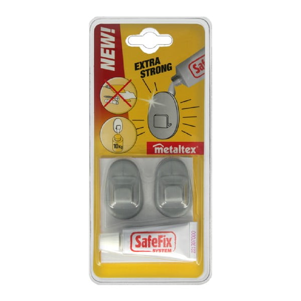 Komplekt 2 konksu ja liim Hall Safefix - Metaltex-image-2