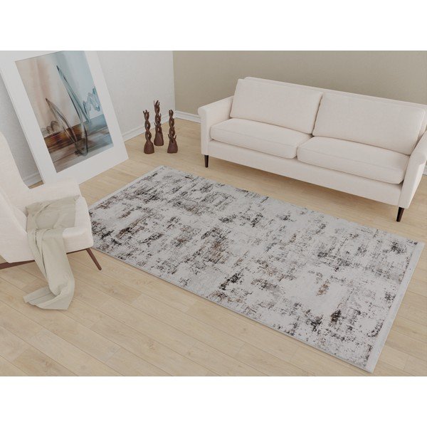 Helepruun-kreem pestav vaip 80x150 cm Kahve – Vitaus-image-1