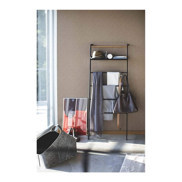 Must riidehoidja koos riiuliga Redel Tower - YAMAZAKI-image-2